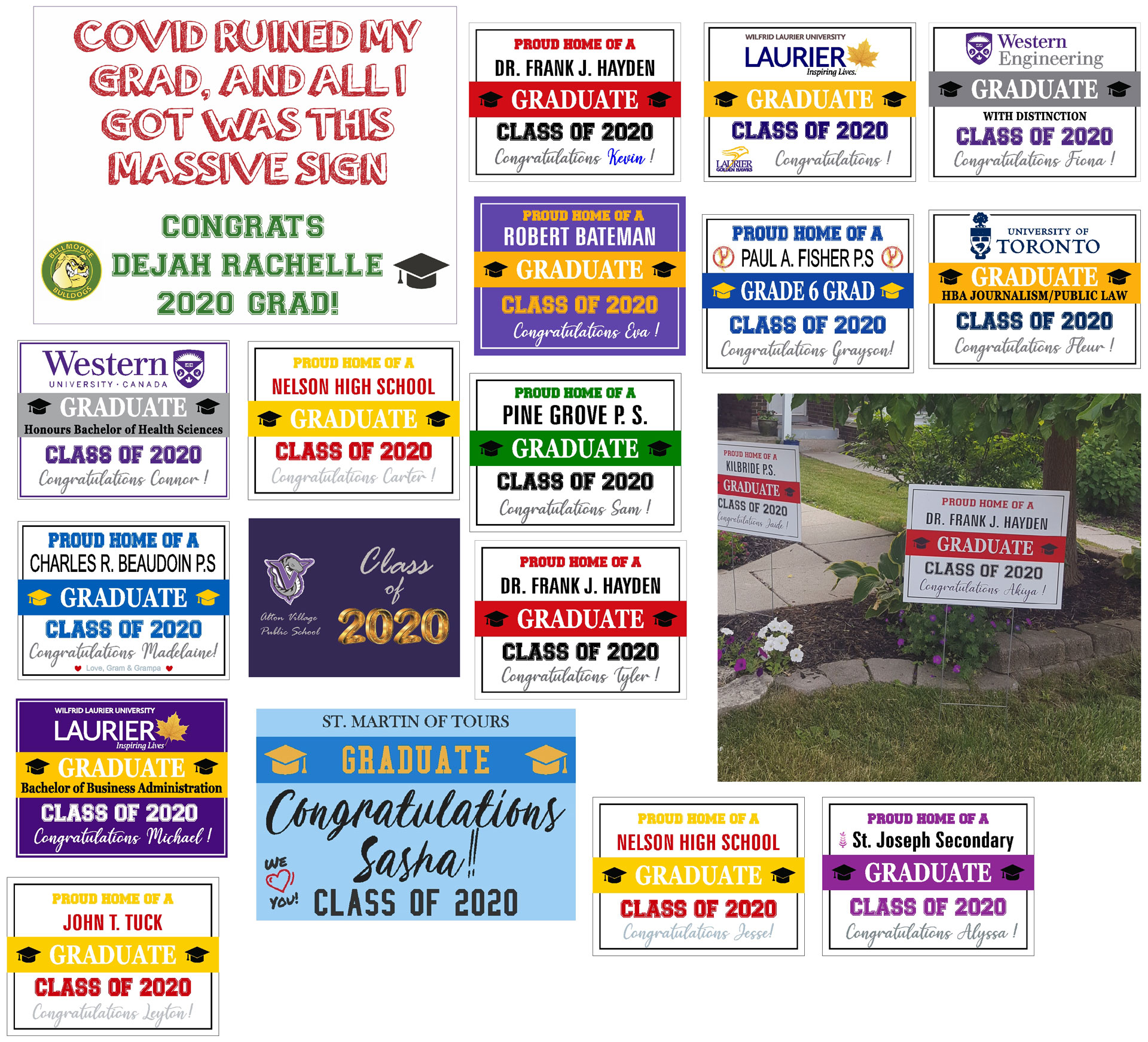 Assorted Graduation signs Assorted Graduation signs